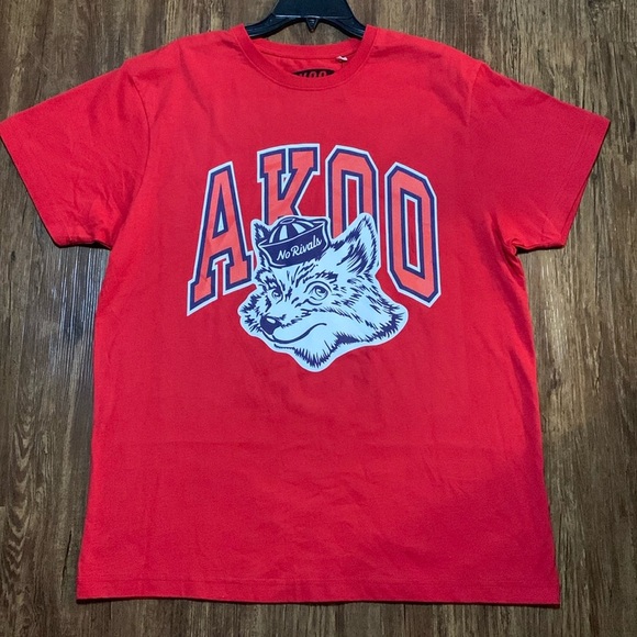 Men’s AKOO Crewneck T-Shirt No Rivals Tee Red Size X-Large New - Picture 1 of 7